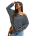 long-sleeved striped T-shirt sweaters  NSDY34892