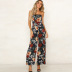 sexy wrapped chest printed jumpsuit NSYD34910