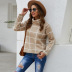 high neck plaid pullover sweater NSYD34924