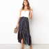 color stripe printed pleated dovetail skirt NSYD34928