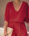 new V-neck waistband solid color chiffon jumpsuit  NSYD34933