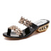 fashion rhinestone thick heel slippers  NSPE34965