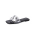 square head transparent one-word flat slippers  NSPE34966