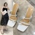 fashion leather fabric breathable high-heeled sandals  NSPE34967