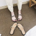 small pearls solid color flat-heeled slippers NSPE34978