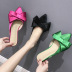 wear-resistant pointed head bow thick heel slippers NSPE34980