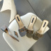 belt buckle crystal thick heel transparent high heel slippers NSPE34988