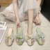 breathable lace flower flat bottom slippers NSPE34990