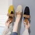solid color belt buckle fashion slippers NSPE34991