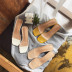 square toe open-toe thick heel transparent slippers NSPE34997