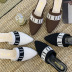 Flat Heel Solid Color Pointed Toe Slippers NSPE35020
