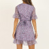 Chiffon Short Sleeve V-neck Dress  NSGE35059