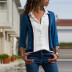 casual long-sleeved color matching chiffon shirt  NSGE35062