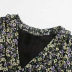 flower printing long-sleeved chiffon A-line dress NSGE35098