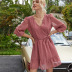Loose High-Waist Lace-Up Printed Dress NSGE35118
