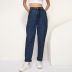 Casual Simple High Waist Slim Pocket Jeans NSGE35123