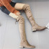 new suede thick heel stretch boots  NSHU35146