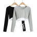 casual fashion simple color matching fake two-piece sweater  NSLD35169
