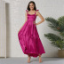 irregular solid color bohemian sling dress NSSE35202