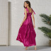 irregular solid color bohemian sling dress NSSE35202