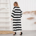 striped knitted long-sleeved dress  NSSE35206