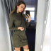 solid color turtle neck knitted dress  NSSE35249