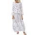 fake two-piece printed cotton and linen dress NSHZ35254