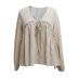 solid color V-neck long-sleeved blouse  NSHZ35267