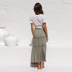 High waist slim pleated irregular skirt NSHZ35273