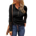 loose solid color casual long-sleeved T-shirt  NSHZ35282