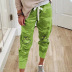 casual loose mid-waist green sports pants NSXS35298