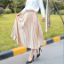 gold velvet pleated skirt NSXS35304