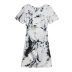 printed tie-dye short-sleeved T-shirt skirt two-piece  NSXS35327