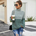 loose color matching high neck sweater NSYD35359