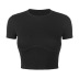 solid color breast-shaped short-sleeved T-shirt NSLQ38258