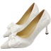 bow lace shallow mouth high heel shoes NSCA38283
