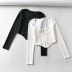 Fashion Front Zipper Long Sleeve T-Shirt   NSAC38399