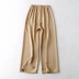 loose lace-up elastic waist drape casual pants  NSAC38406
