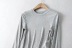 irregular round neck loose long-sleeved T-shirt   NSAC38407