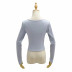 camisa elástica de manga larga con fondo de color sólido NSLD38507