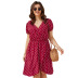 plus size v-neck polka dots dresses NSQH38514
