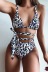 Leopard Print Split Bikini Swimsuit NSHL38549
