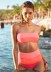 color matching high waist split swimsuit  NSHL38559