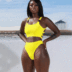 bikini dividido de vendaje apretado de color sólido deportivo NSHL38574
