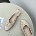 square toe pleated soft leather flat shoes NSHU38585