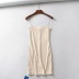 solid color double-layer Sling Slim Dress NSAC40499