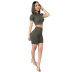 Solid Color Short-Sleeved Round Neck T-Shirt & Pleated Shorts Suit NSMX40505