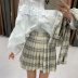 casual plaid pleated short suit skirt NSAM40523