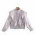 spring laminated decorative blouse top NSAM40536