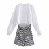 casual high waist striped stitching dress NSAM40537